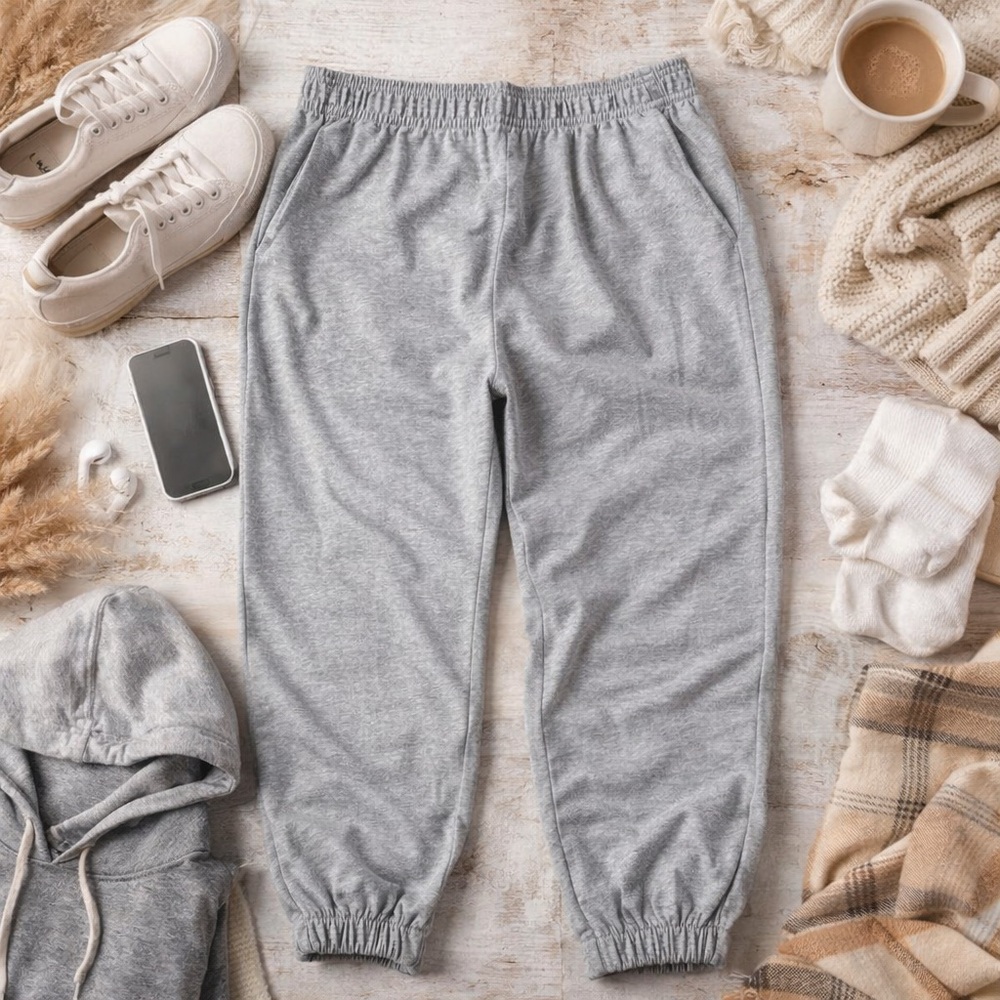 ATHMILE Gray Jogger Sweatpants XXL Athleisure Lounge Pants Elastic Waist Pockets